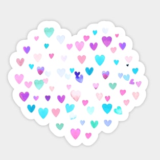 Mom Multicolored Love Hearts Gum Pink Sticker